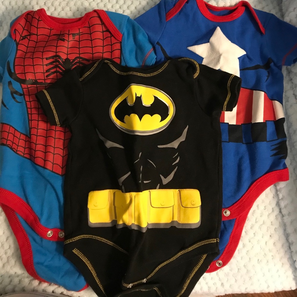 Marvel DC Baby Onesie (6) Superhero Costume Batman
